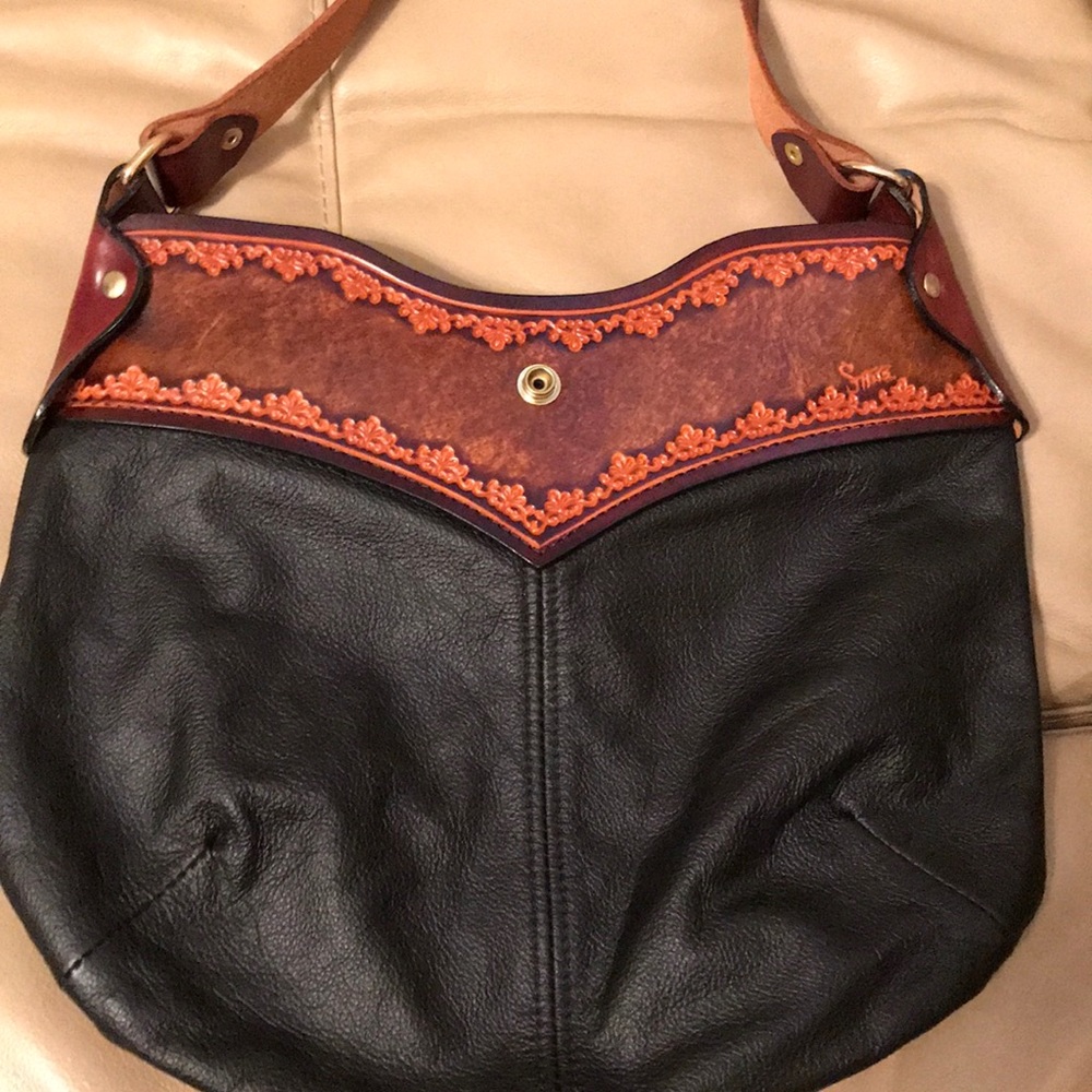 Hand tooled western style purse